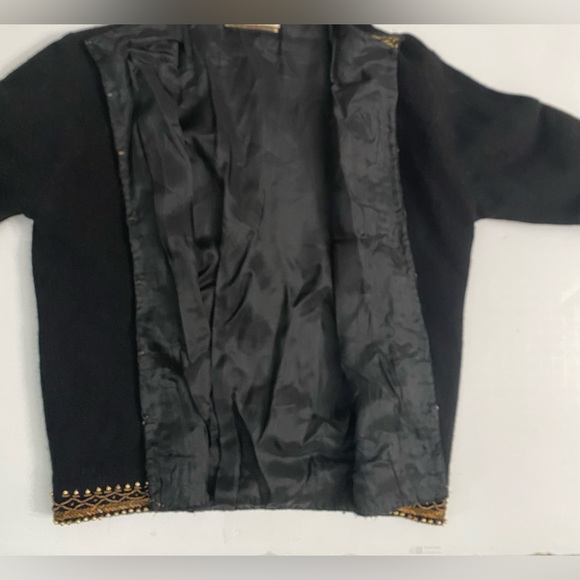 Vintage Rajkumar cashmere women sweater Cardigan blazer jacket with sequins trim - Picture 11 of 12